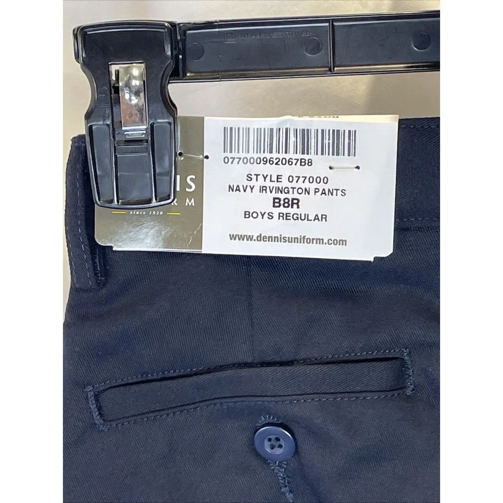 Dennis Uniform School Flat Front Pant Boys 8 Regular Irvington Style 077000 Navy